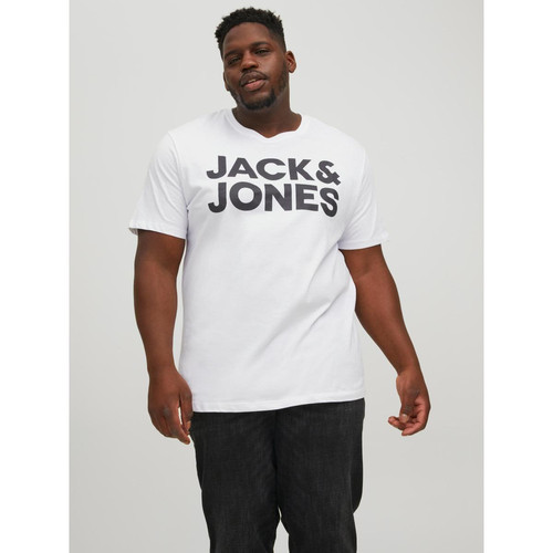 Jack & Jones - T-shirt Regular Fit Col rond Manches courtes Blanc en coton Yann - T-shirt / Polo homme