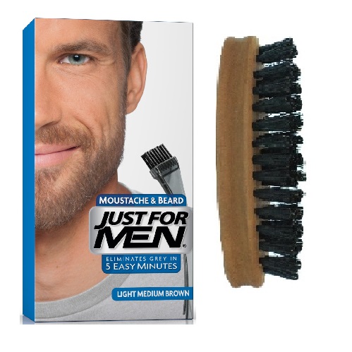 Just for Men - PACK COLORATION BARBE & BROSSE A BARBE - Chatain Moyen Clair - Promo Soins homme Soldes