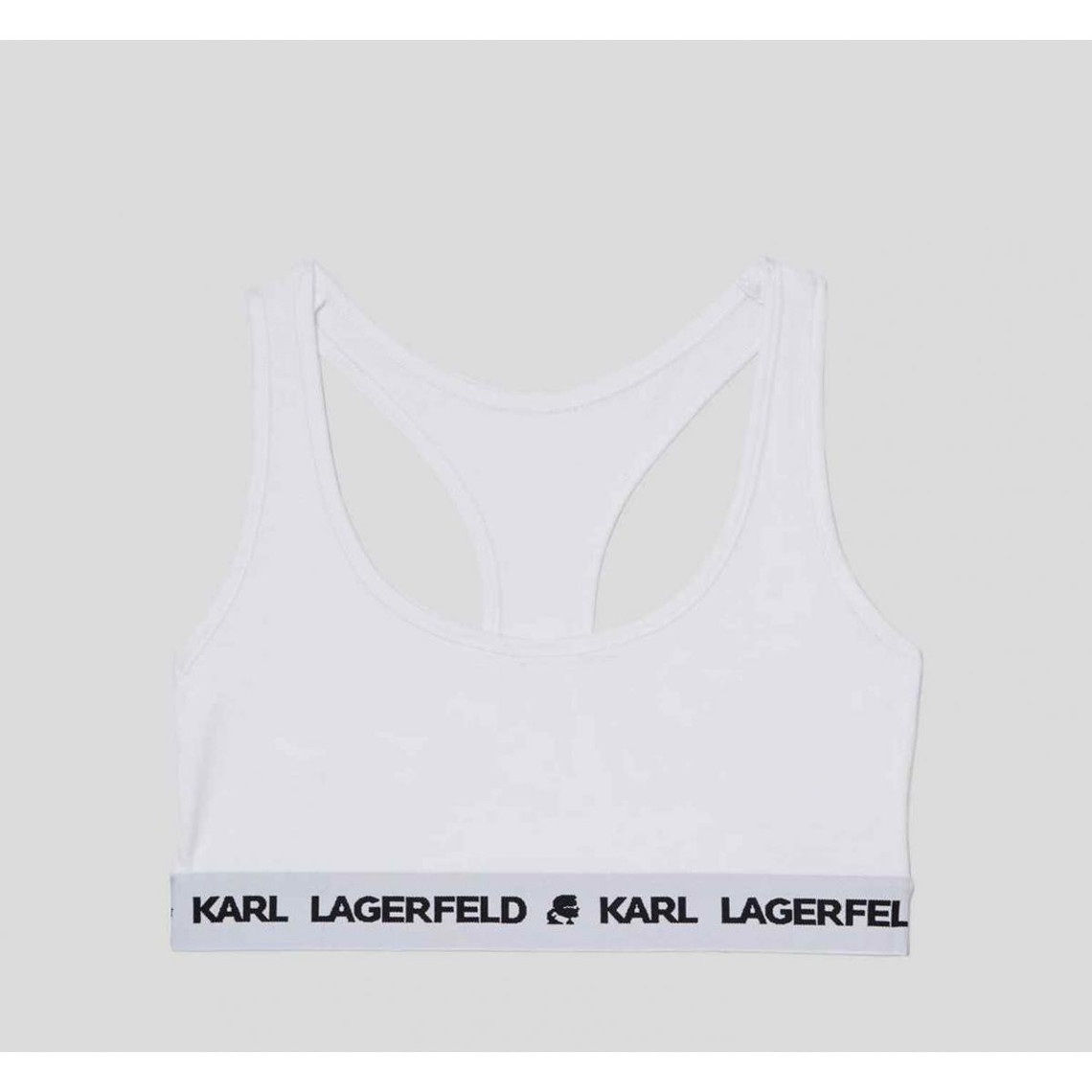 Bralette sans armatures logotée - Blanc - Karl Lagerfeld