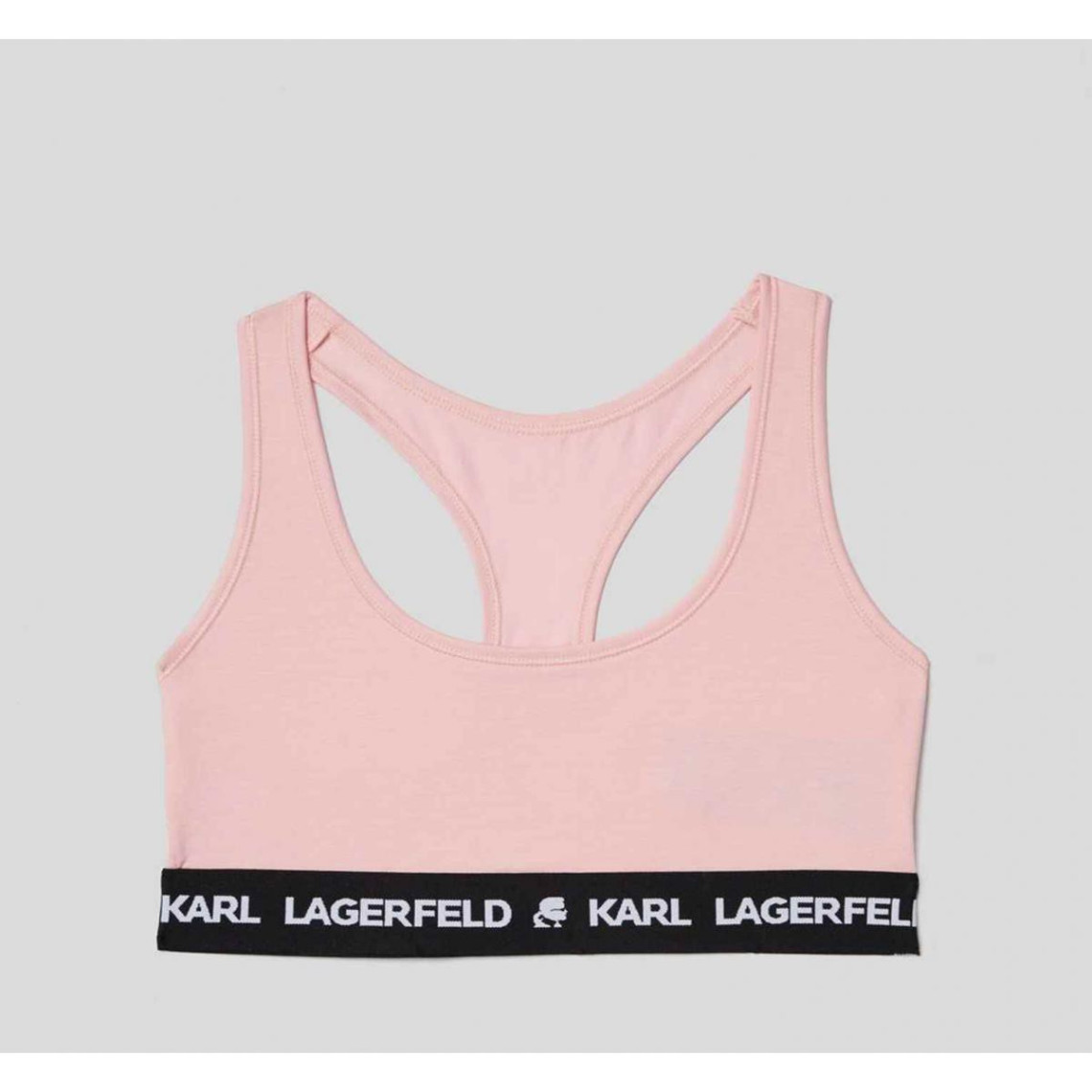 Bralette sans armatures logotée - Rose - Karl Lagerfeld