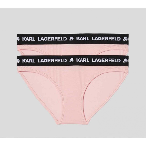 Lot de 2 culottes logotées - Rose - Karl Lagerfeld	 Karl Lagerfeld Mode femme