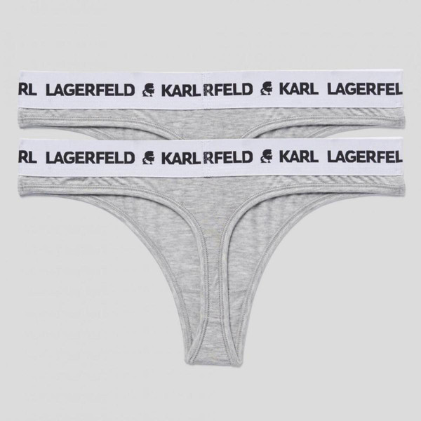 Lot de 2 Strings Logotypés Gris Karl Lagerfeld Mode femme