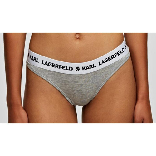 Karl Lagerfeld - Lot de 2 Strings Logotypés Gris - Karl Lagerfeld Lingerie et Homewear