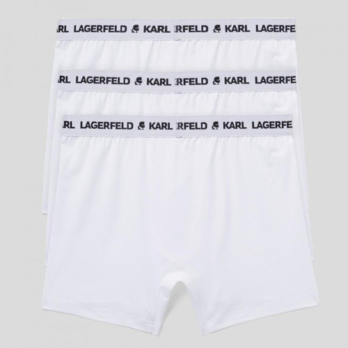 Lot de 3 boxers logotes coton Karl Lagerfeld - Blanc Caleçon / Boxer