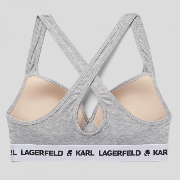 Soutien-gorge rembourre sans armatures logote logote - Gris Karl Lagerfeld Mode femme