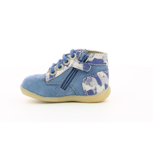 Chaussures bébé Bleu Camouflage en cuir Kickers