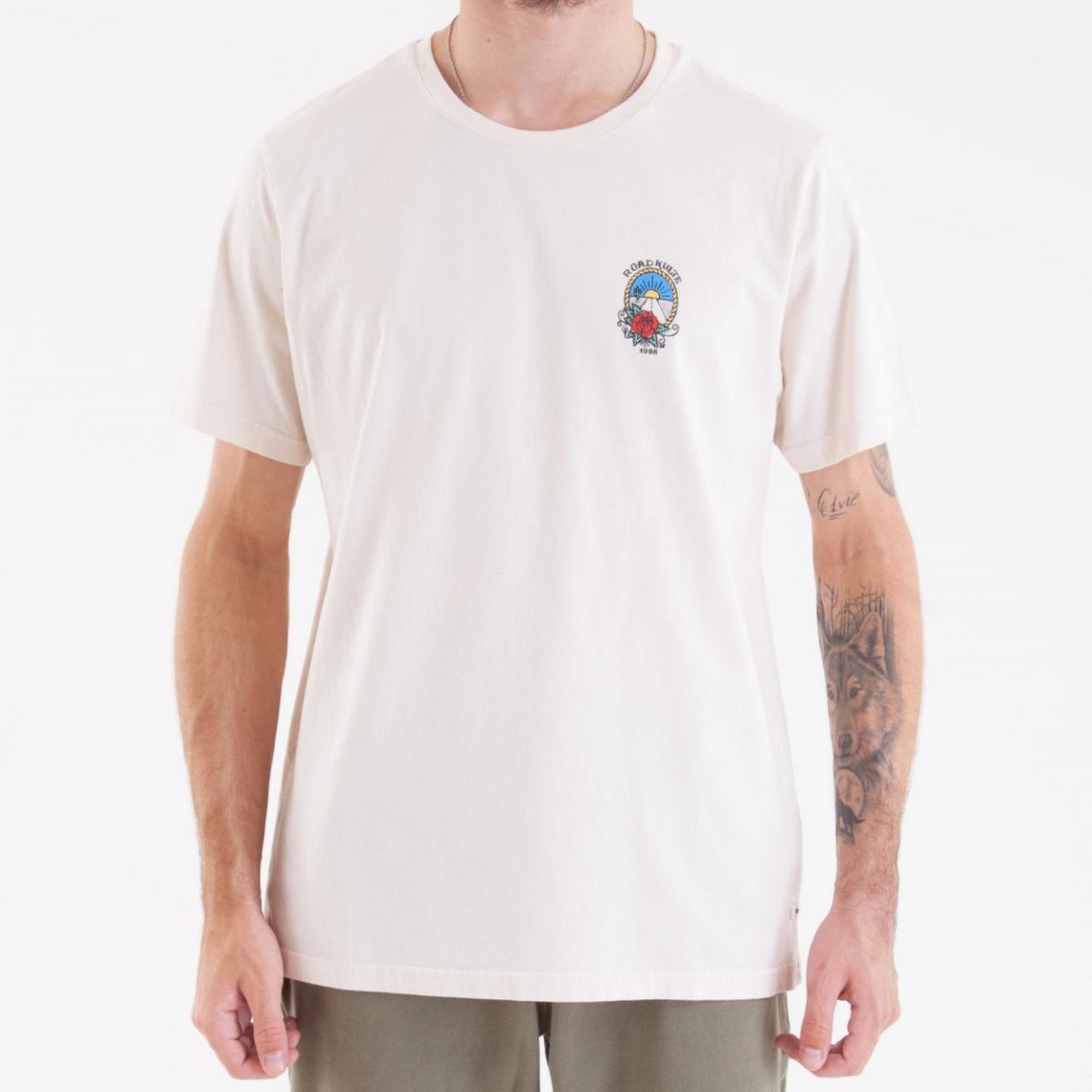 tee-shirt road kulte - blanc  en coton
