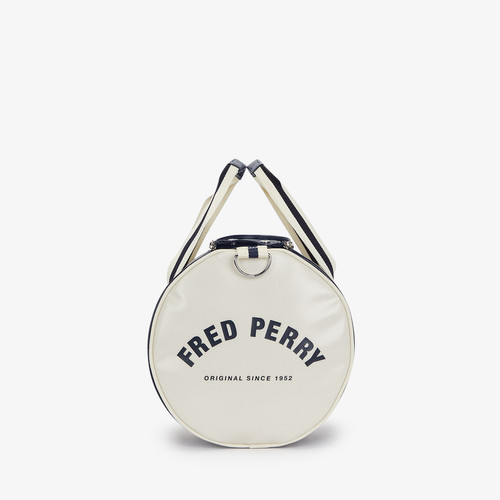 Fred Perry - Sac de voyage bleu/écru en cuir - Sacs & sacoches homme
