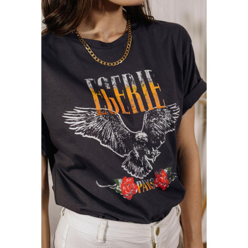 T-shirt manches courtes EGERIE-TS anthracite en coton La Petite Etoile