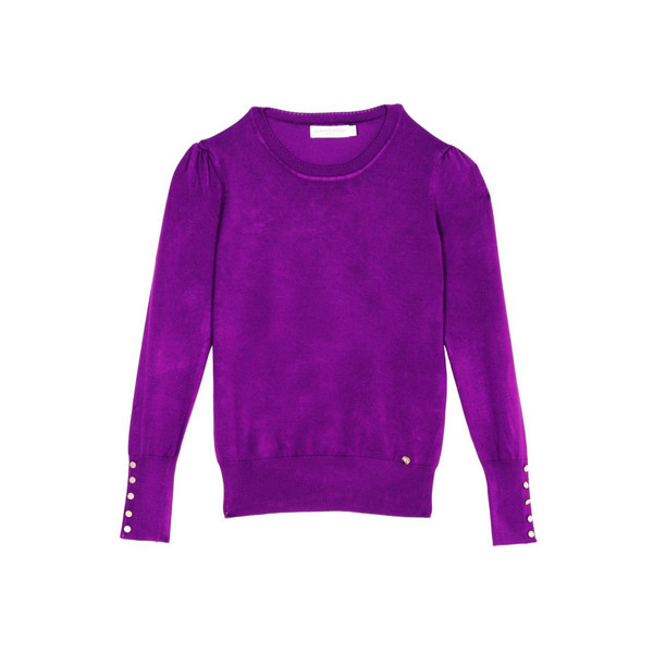 Pull violet manches longues BEATRICE en viscose Pull