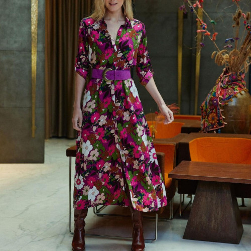 La Petite Etoile - Robe longue BRIAGA fleur - Robe femme rose