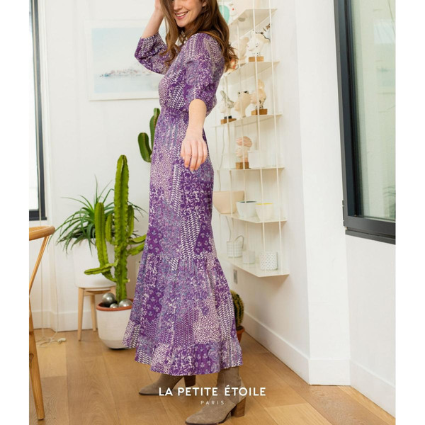 Robe Longue MYLO violet en coton La Petite Etoile Mode femme