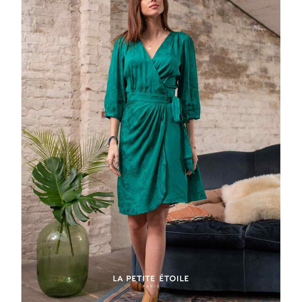 Robe Shima vert en viscose La Petite Etoile Mode femme