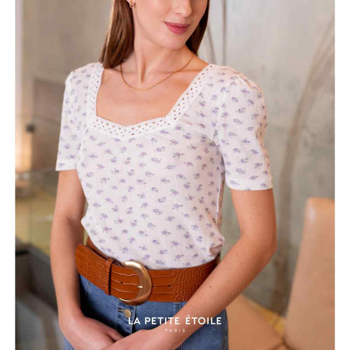 La Petite Etoile - T-Shirt Octa - Promo vetements femme blanc
