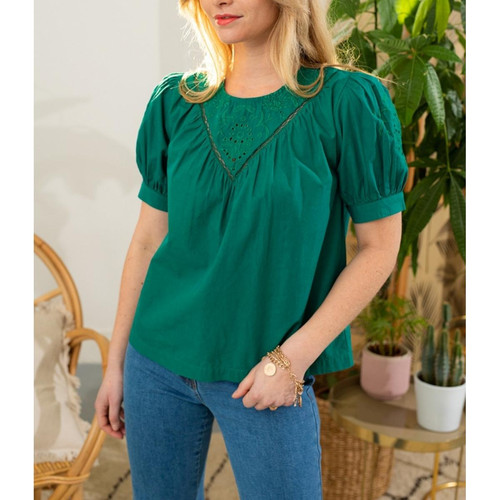 La Petite Etoile - Top ARSENE - Blouses manches courtes femme vert