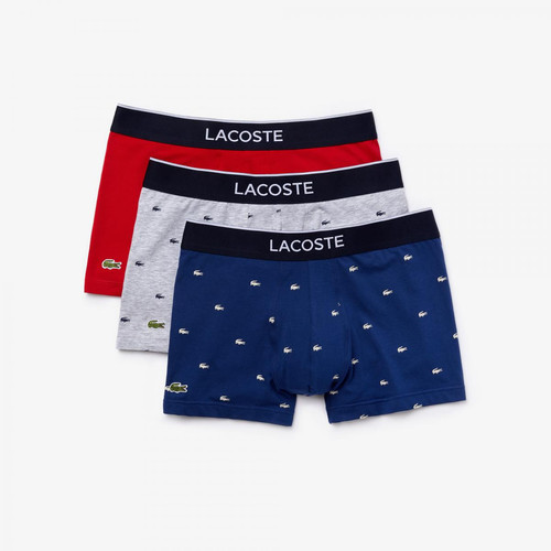 Lacoste Underwear - Lot de 3 boxers logotes ceinture elastique - Lacoste Underwear