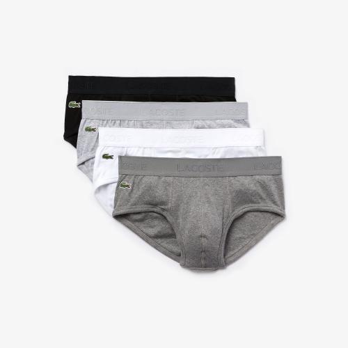 Lacoste Underwear - Lot de 4 slips logotés en coton - Lacoste Underwear