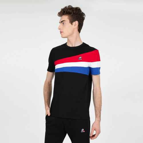 Le coq sportif - Tee-shirt unisexe TRI SS N°1 M noir - T-shirt / Polo homme