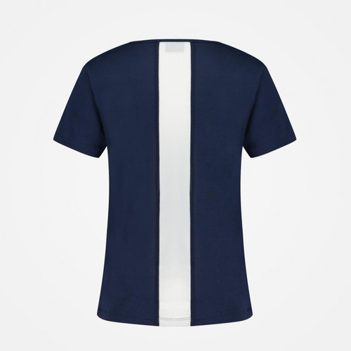 T-shirt Femme manches courtes TENNIS N°1 W dress blues bleu en coton Le coq sportif Mode femme