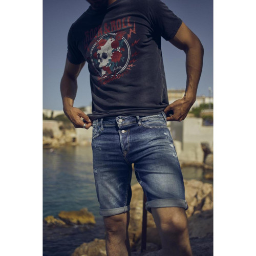 Le Temps des Cerises - Bermuda short en jeans LAREDO - Le Temps des Cerises pour homme