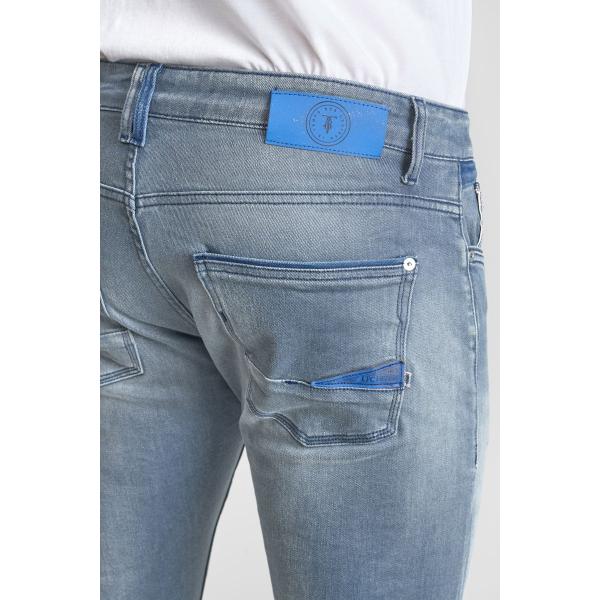 Jeans ajusté stretch 700/11, longueur 34 bleu Zeke en coton Le Temps des Cerises