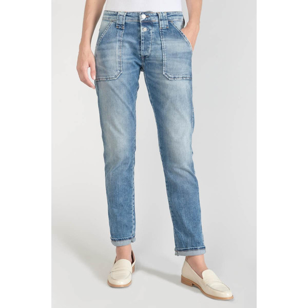 Jeans boyfit 200/43, 7/8ème bleu en coton Kara Le Temps des Cerises Mode femme