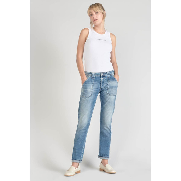 Jeans boyfit 200/43, 7/8ème bleu en coton Kara Le Temps des Cerises Mode femme
