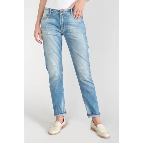 Jeans boyfit 200/43, longueur 34 bleu en coton Eve Le Temps des Cerises