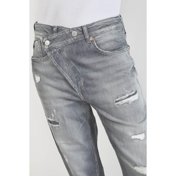 Jeans boyfit cosy, 7/8ème gris en coton Le Temps des Cerises Mode femme