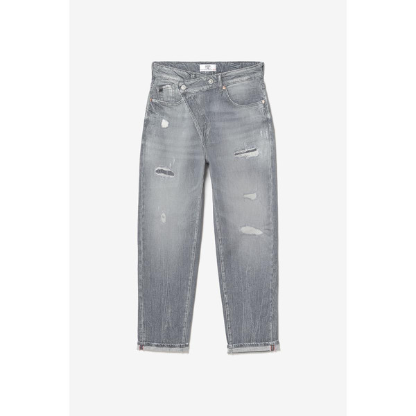 Jeans boyfit cosy, 7/8ème gris en coton Le Temps des Cerises