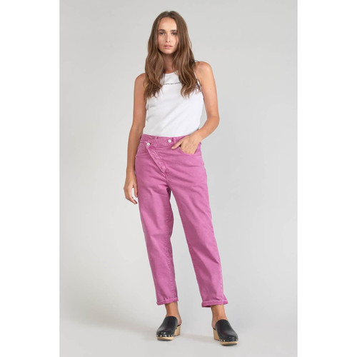 Jeans boyfit cosy, 7/8ème violet en coton Le Temps des Cerises Mode femme