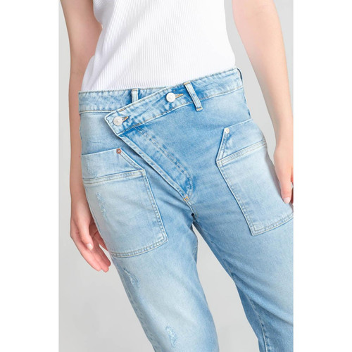 Jeans boyfit cosy, 7/8ème bleu en coton Ivy Le Temps des Cerises