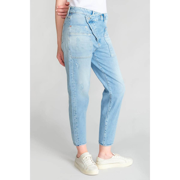 Jeans boyfit cosy, 7/8ème bleu en coton Ivy Le Temps des Cerises Mode femme