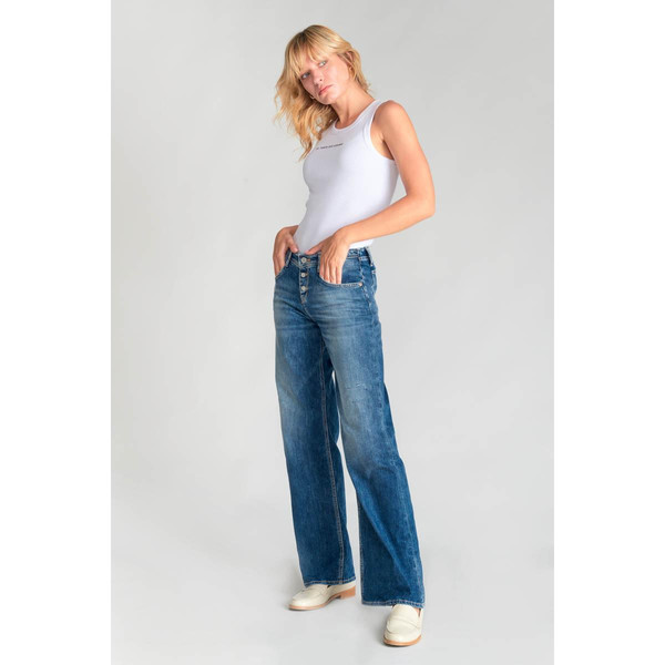 Jeans flare Lauryn très évasé, longueur 34 bleu en coton Le Temps des Cerises Mode femme
