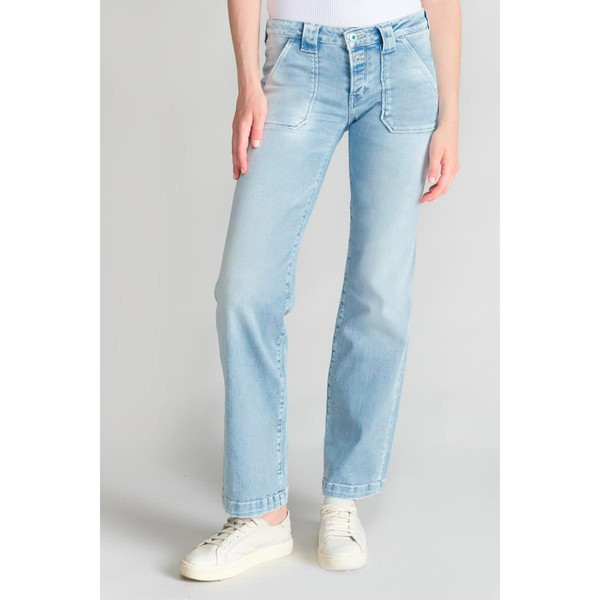 Jeans flare, très évasé , longueur 34 bleu en coton Ora Le Temps des Cerises Mode femme