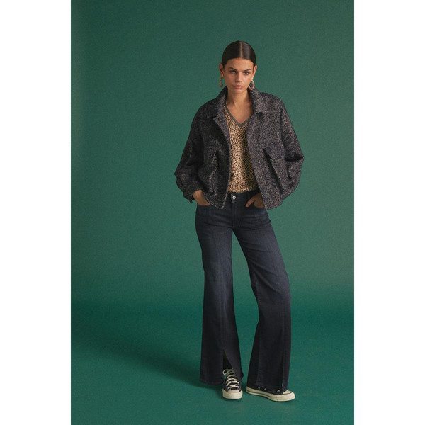 Jeans Sin pulp flare taille haute  bleu-noir N°1 en coton Le Temps des Cerises Mode femme