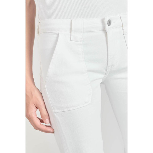 Jeans flare, très évasé , longueur 34 blanc en coton Lou Le Temps des Cerises
