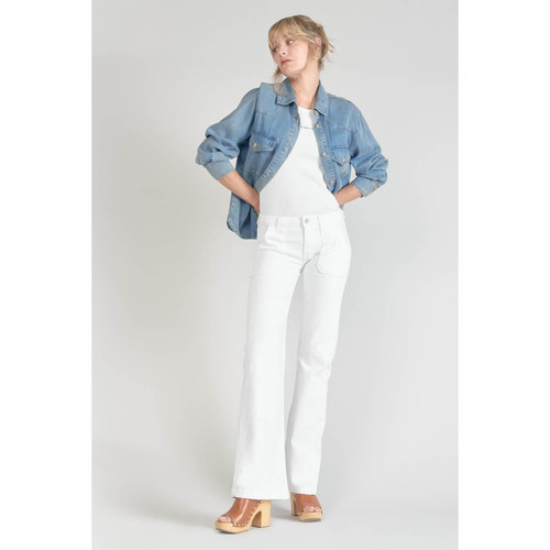 Jeans flare, très évasé , longueur 34 blanc en coton Lou Le Temps des Cerises Mode femme
