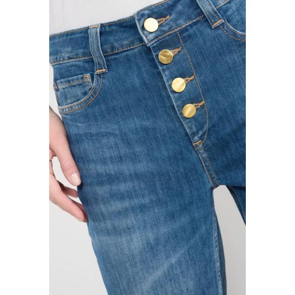 Jeans loose, large 400/60, 7/8ème bleu en coton Le Temps des Cerises