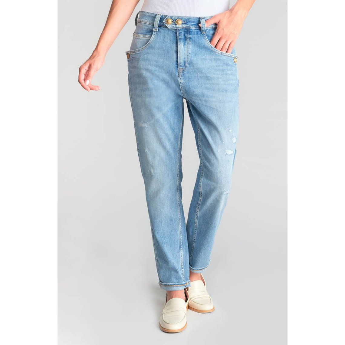 Jeans loose, large 400/60, longueur 34 bleu