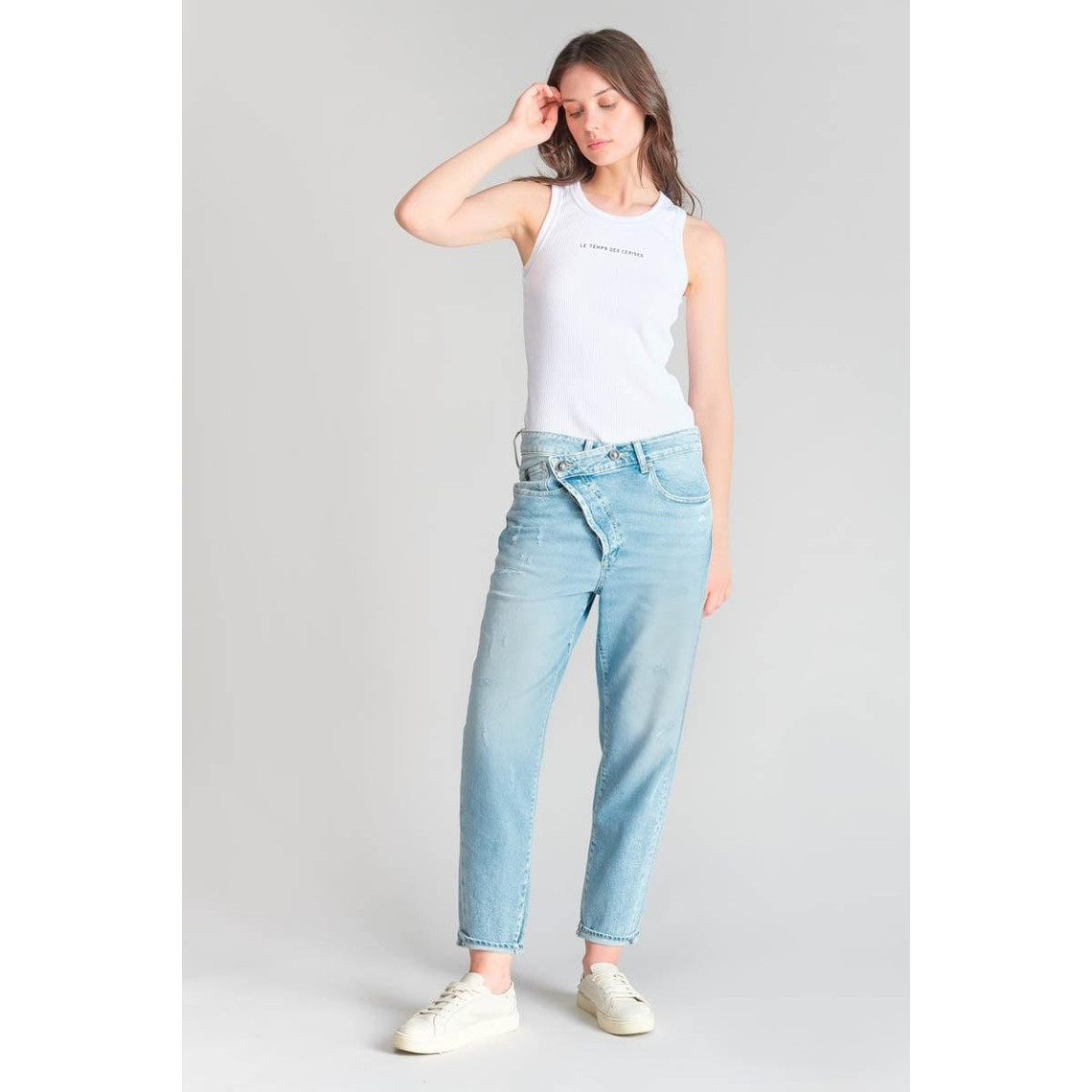 Jeans loose, large cosy, 7/8ème bleu Lucie