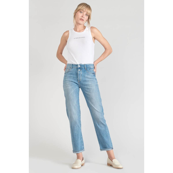 Jeans mom 400/18, 7/8ème bleu en coton Léa Le Temps des Cerises Mode femme
