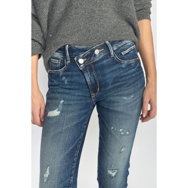 Jeans push-up regular, droit taille haute PULP, 7/8ème bleu en coton Willa Le Temps des Cerises