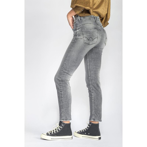Jeans push-up regular, droit taille haute PULP, 7/8ème gris en coton Le Temps des Cerises