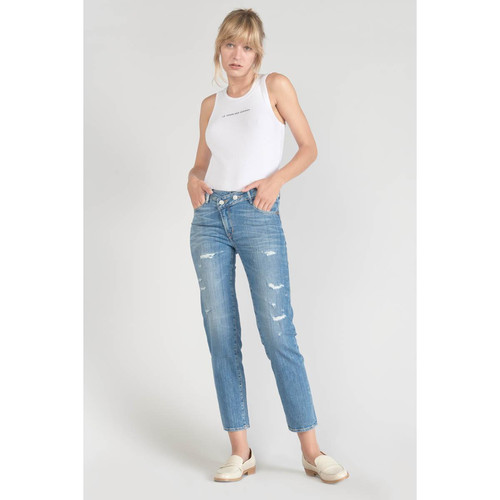 Jeans push-up regular, droit taille haute PULP, 7/8ème bleu en coton Aria Le Temps des Cerises Mode femme