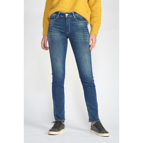 Jeans push-up regular, droit taille haute PULP, longueur 34 bleu en coton Ella Le Temps des Cerises Mode femme