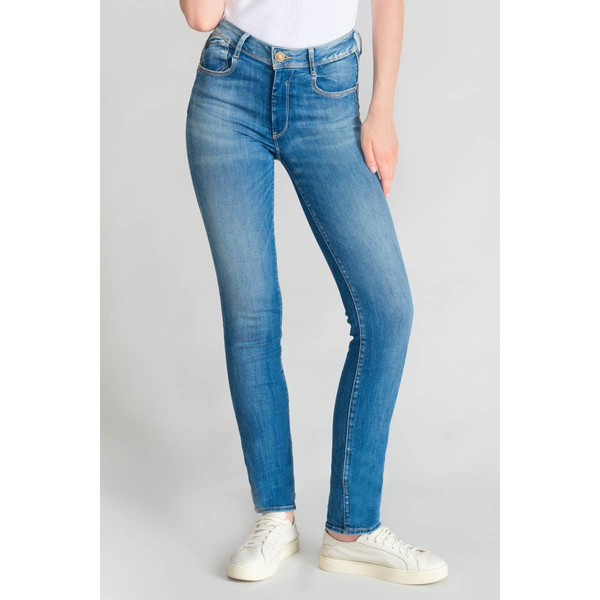 Jeans push-up regular, droit taille haute PULP, longueur 34 bleu en coton Kali Le Temps des Cerises