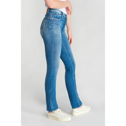Jeans push-up regular, droit taille haute PULP, longueur 34 bleu en coton Kali Le Temps des Cerises Mode femme