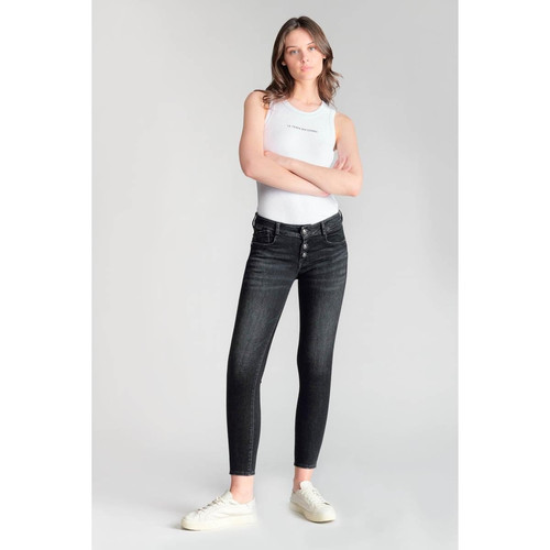 Jeans push-up slim Delos PULP, 7/8ème noir en coton Le Temps des Cerises Mode femme