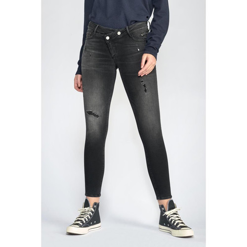 Le Temps des Cerises - Jeans push-up slim PULP, 7/8ème noir en coton Luna - Jean taille normale femme